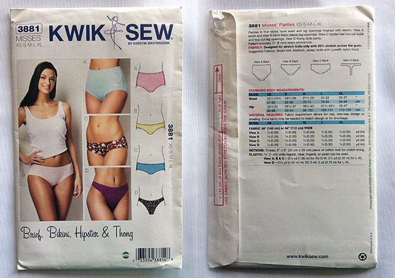 Kwik-Sew 3881 panty pattern